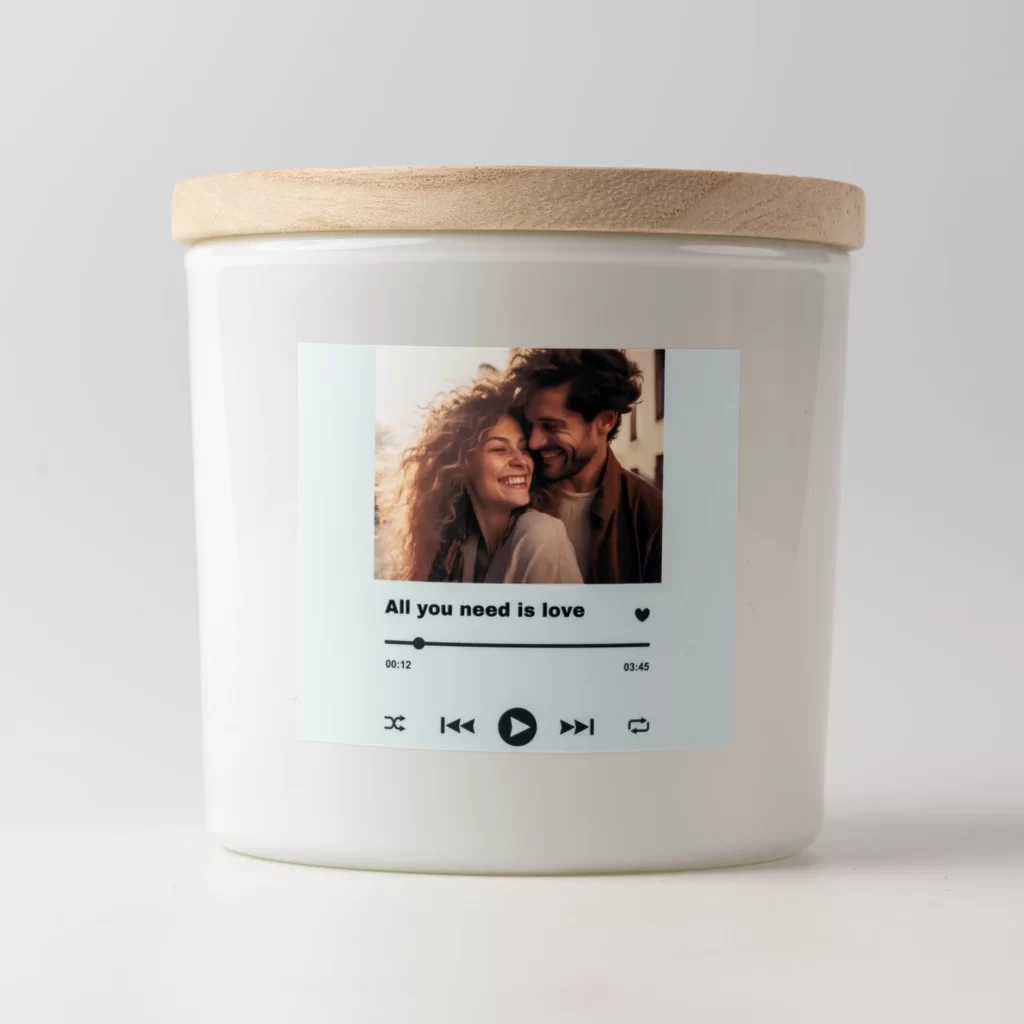 Modern photo scented candle