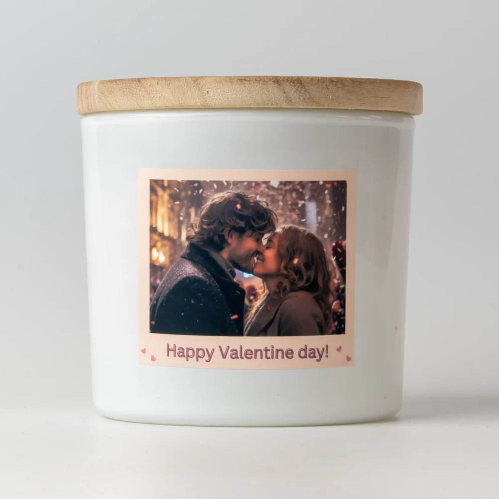 Valentine's Day photo scented candle