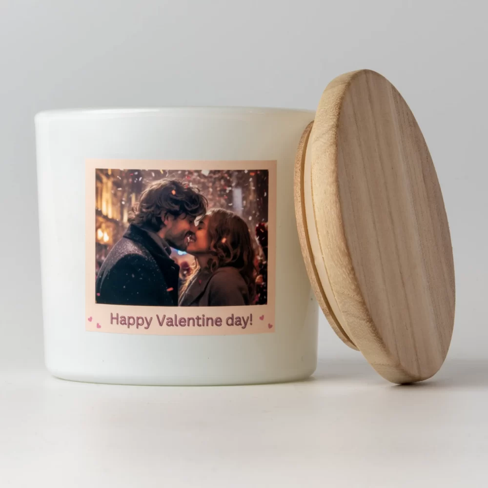 Valentine's Day photo scented candle