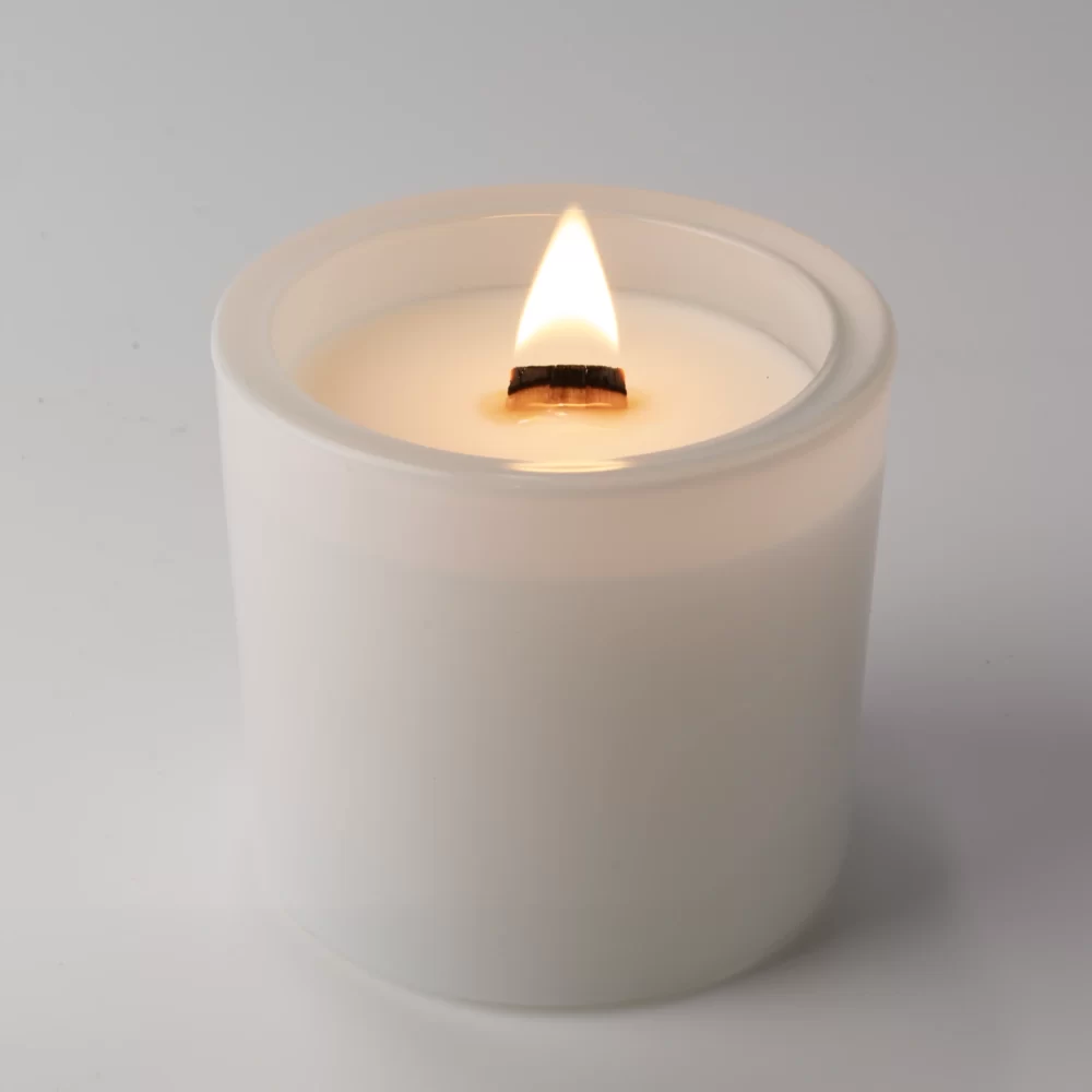 Candle Glass - Elegant Glossy White 220ml