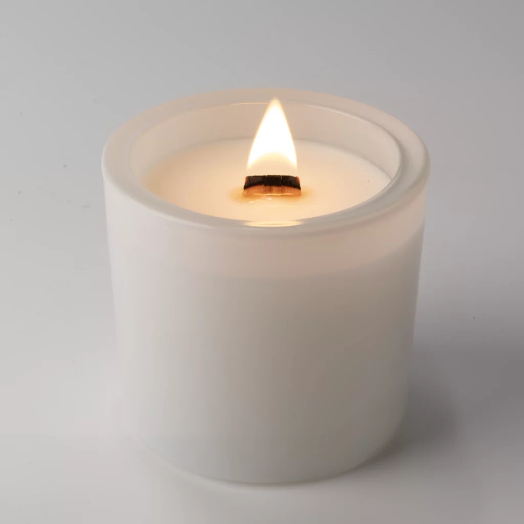 Candle Glass - Elegant Glossy White 220ml