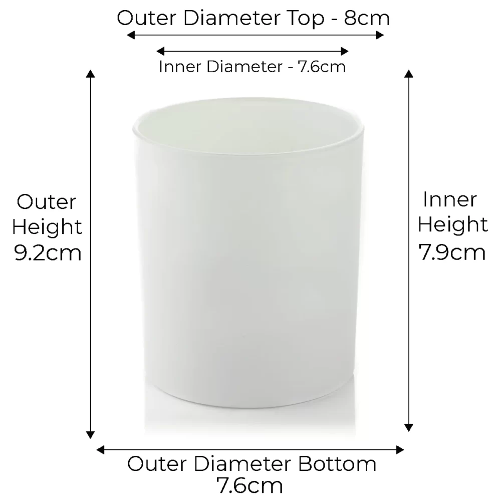 Candle glass - matt white 300ml