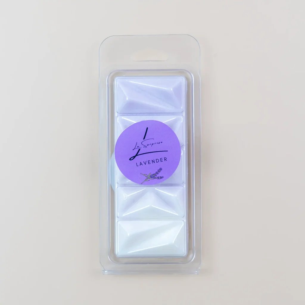 Lavender scented & colored wax in an aroma lamp