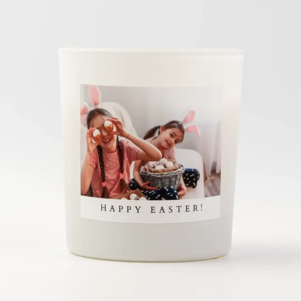 Easter scented candle with your own photo