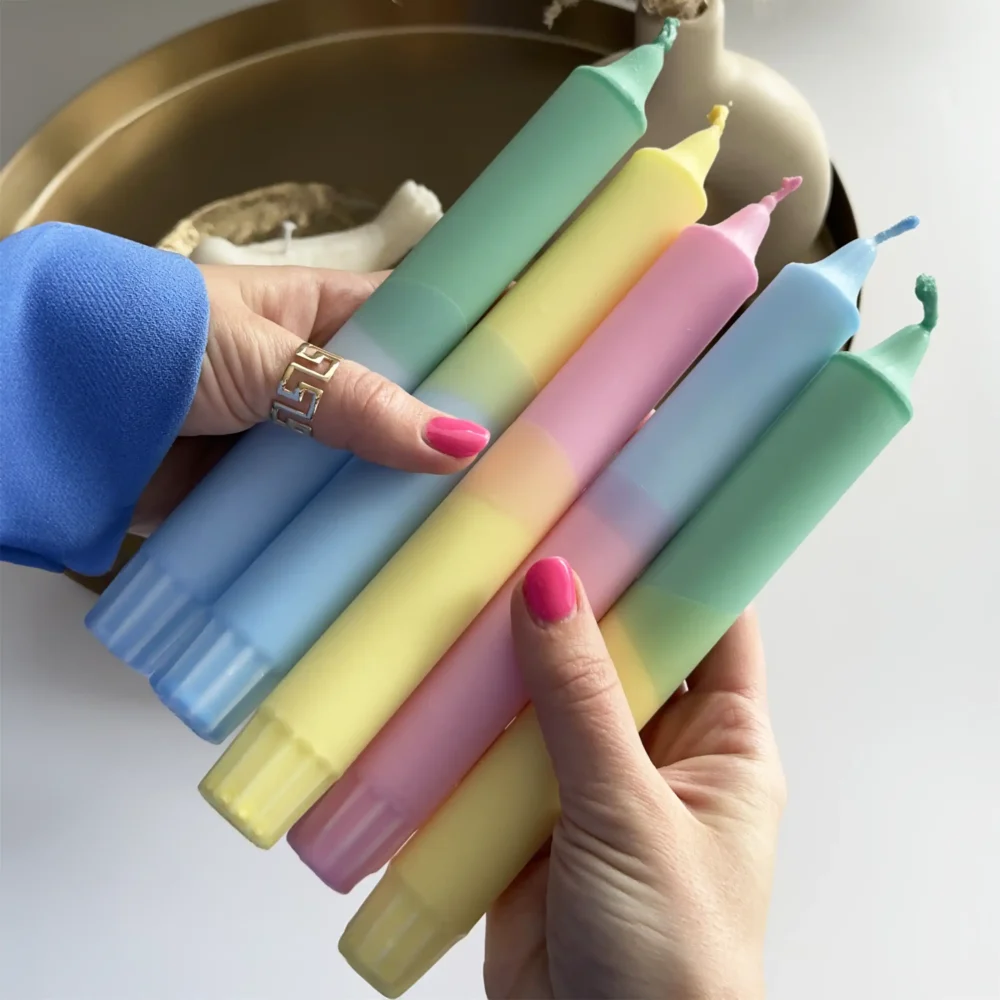 5 db-os oszlop pasztell gyertyák