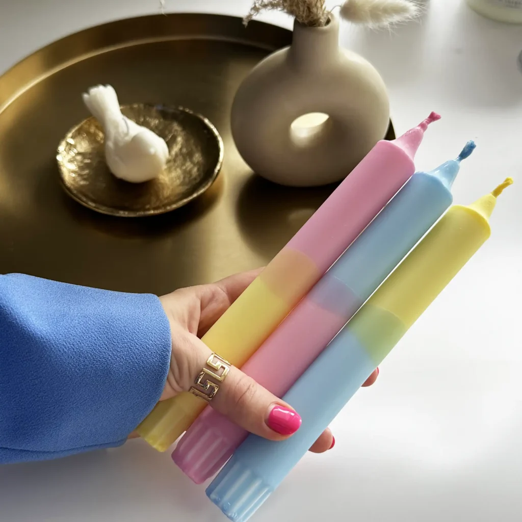 3-pack of pastel pillar candles