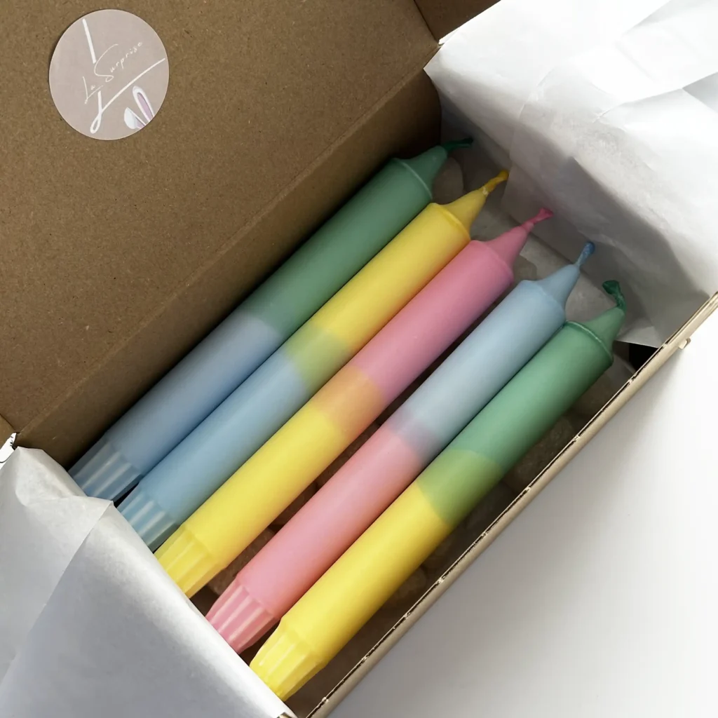 5-pack pastel pillar candles