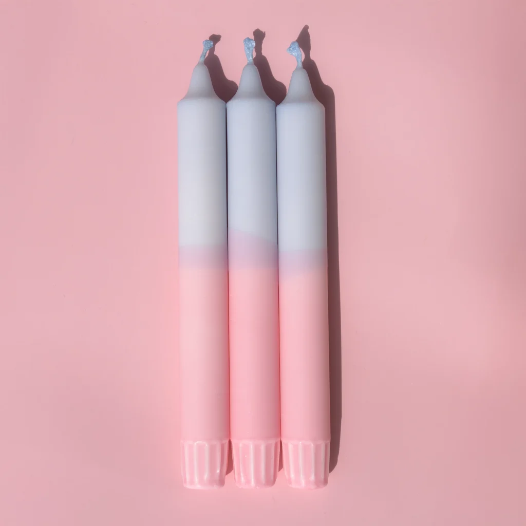 Pink & Blue Pillar Candle