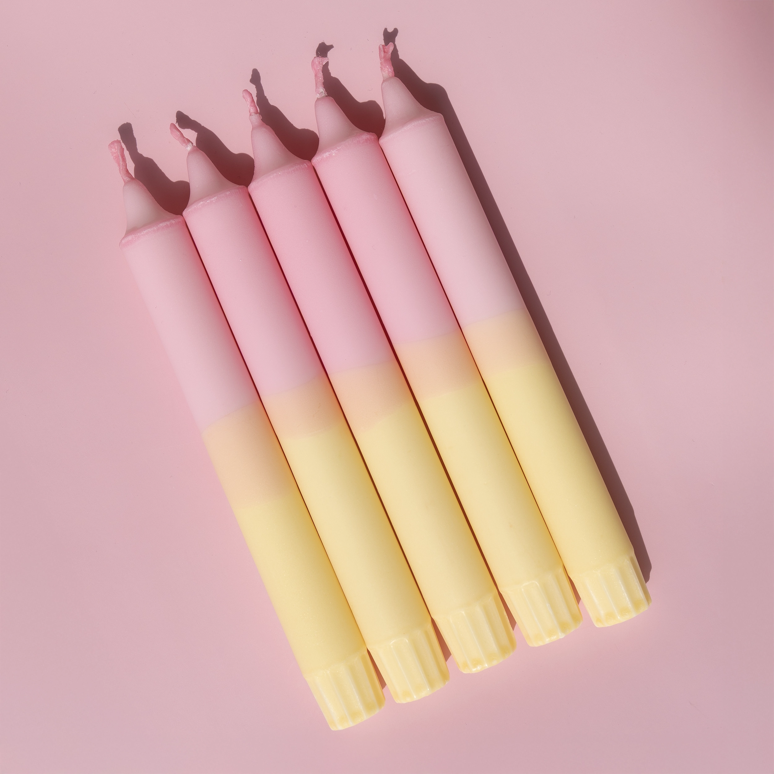 Pink & Yellow Pillar Candle
