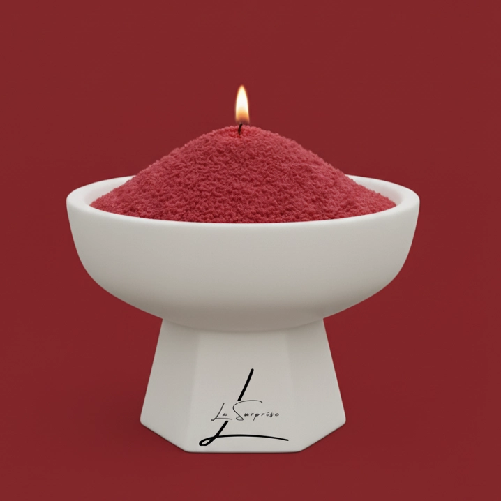 Candle Powder Burgundy Red